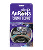 Cosmic Glows Star Dust Thinking Putty black with rainbow glitter that glows in the dark in purple packaging.