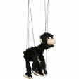 Marionette Small | Chimpanzee string puppet with black fur and control bar for hopping and dancing motions.