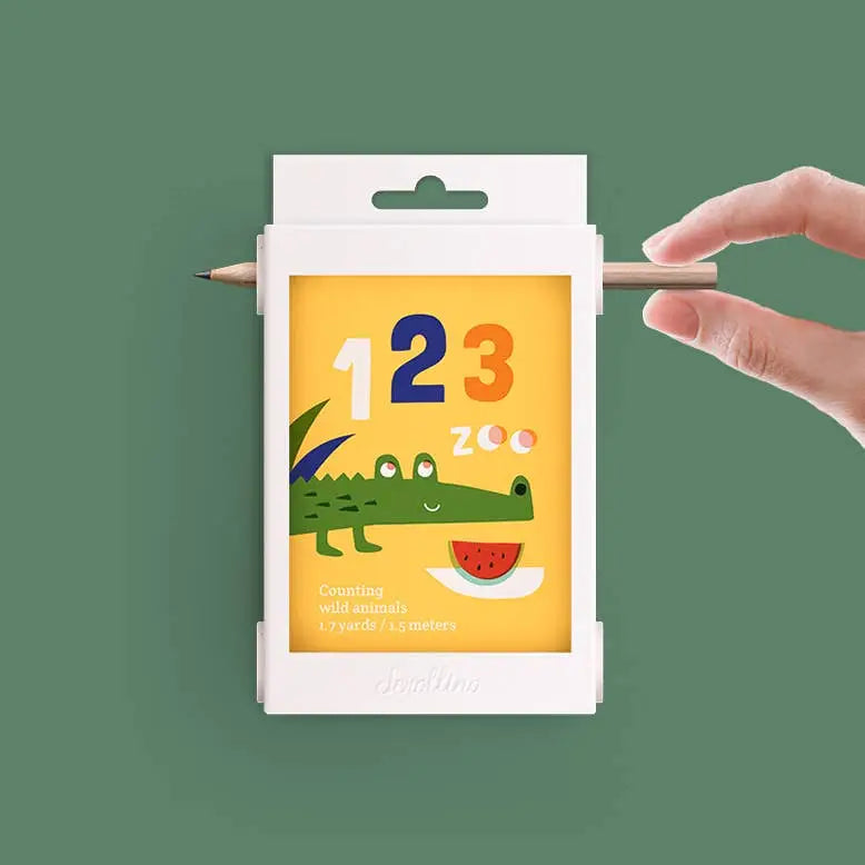 Scrollino 123 Learning Book with colorful animal illustrations for kids to learn counting from 1 to 10 through play.