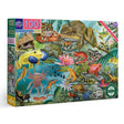 100pc Love of Amphibians Puzzle with detailed illustrations of frogs, newts, and salamanders by Uta Krogmann.