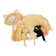 Nursing Nina Cat plush toy with three magnetic kittens nursing, soft stuffed animal for children aged 3 and up.
