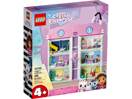 LEGO Gabby Gabby's Dollhouse playset with mini-doll, animal figures, and colorful dollhouse rooms for kids 4 and up