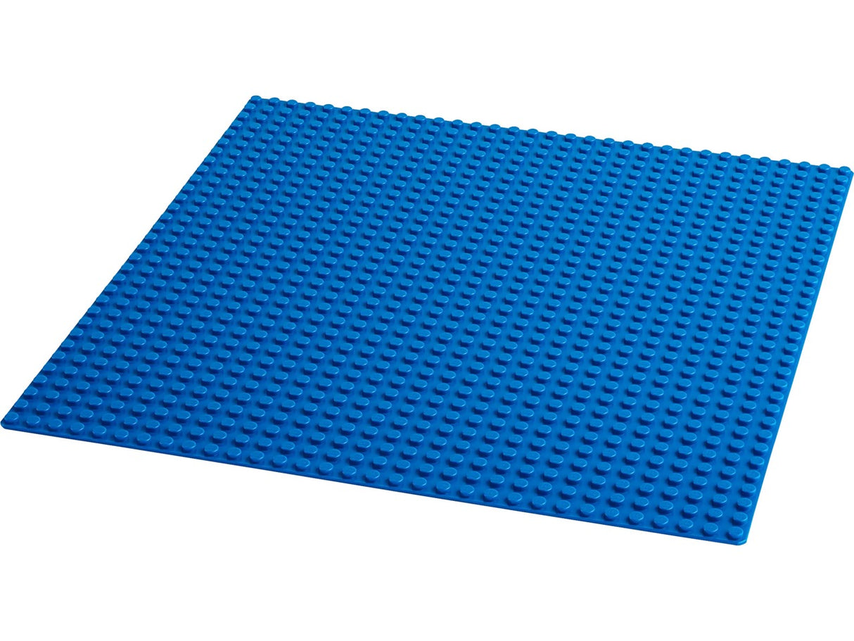 Classic Blue Baseplate shown flat, providing a spacious 32x32-stud surface for building and creative play.
