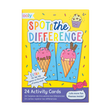 Activity Cards Spot the Difference pack featuring colorful ice cream cones and tic-tac-toe games on a bright yellow box.