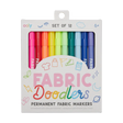 Fabric Doodlers Permanent Fabric Markers set of 12 vibrant colors for creative and permanent fabric art, ages 6 and up.