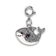 Glitter Shark Charm featuring a sparkly enamel shark with glitter details and a silver-tone base metal clasp.