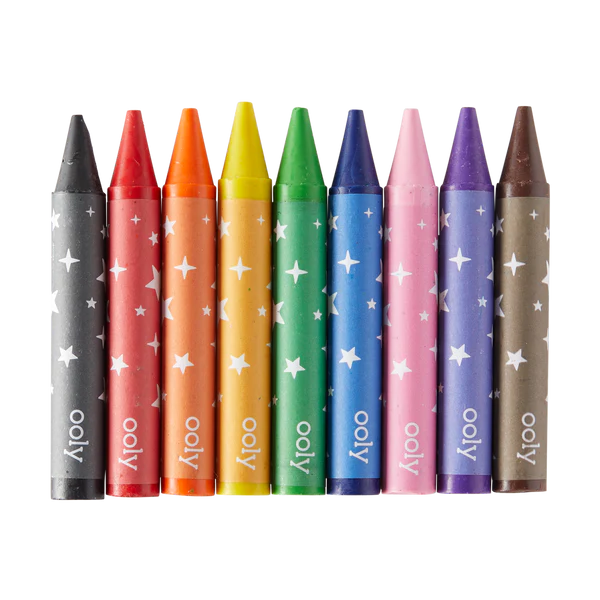 Carry Along Sea Life jumbo crayons in nine bright colors with star designs, perfect for on-the-go coloring fun.
