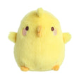 Molang Piu Piu plush toy, a soft, bright yellow baby chick with embroidered eyes and a cute expression.