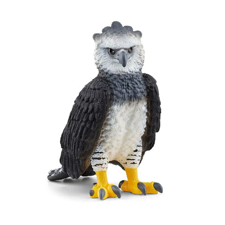 Harpy Eagle toy figure with detailed feathers and bright yellow talons, perfect for bird and wildlife enthusiasts.