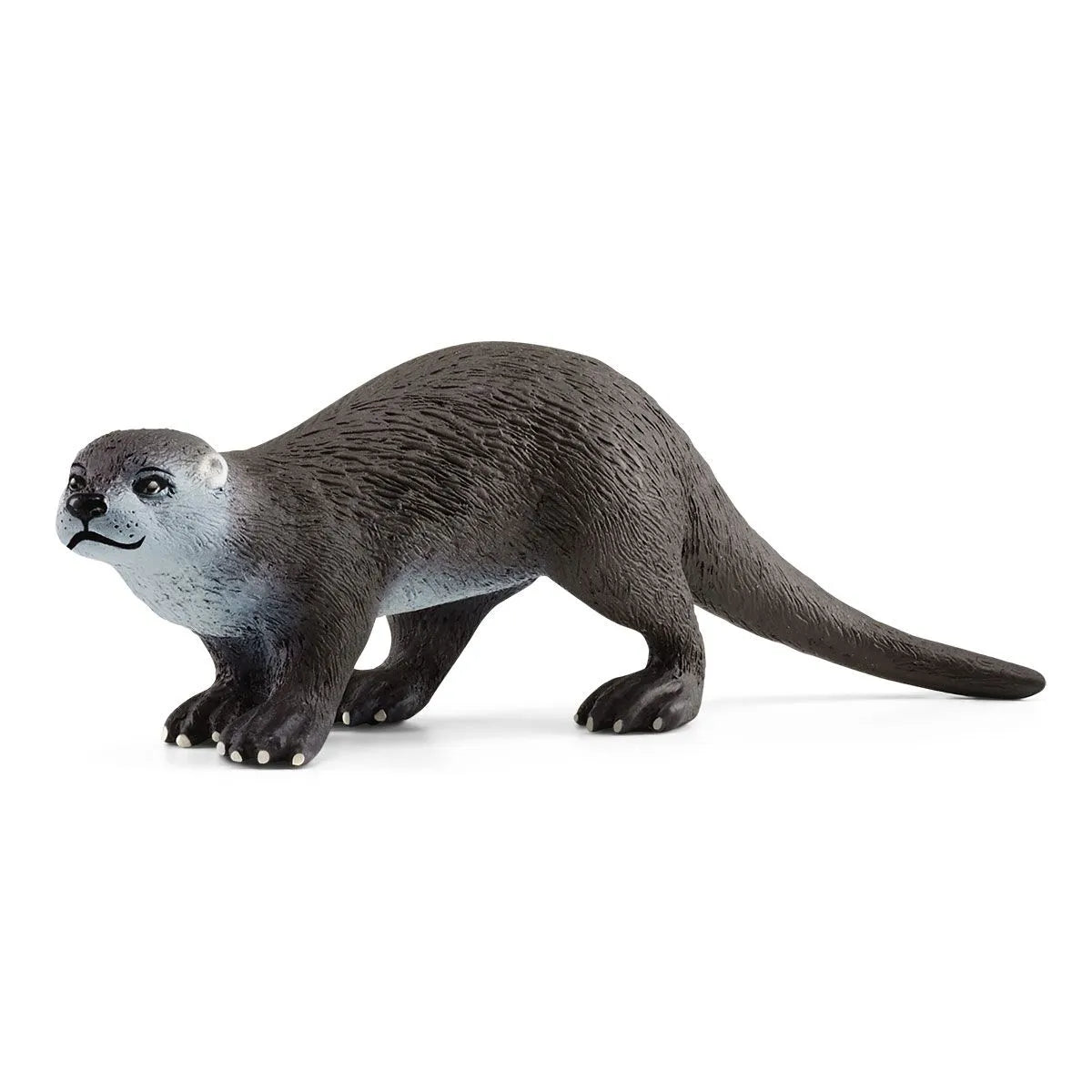 Schleich Otter figurine with detailed fur texture and lifelike features measuring 3.1 x 0.9 x 1.4 inches.