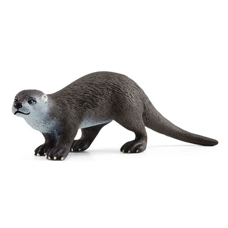 Schleich Otter figurine with detailed fur texture and lifelike features measuring 3.1 x 0.9 x 1.4 inches.