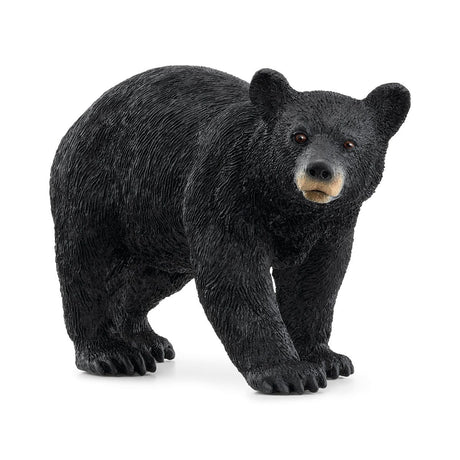 American Black Bear figurine with shiny snout, thick fur, and detailed paws standing in a lifelike pose.