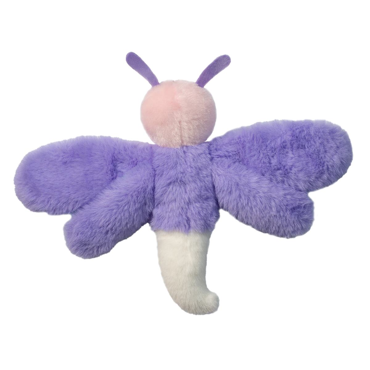 Dragonfly Dylan plush toy with soft purple wings and a pink head, perfect for kids and imaginative play.