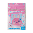 Razzle Dazzle Bouncy Bunny mini gem art kit with pink bunny artwork, gem tray, wax pencil, and six gem packs.