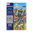 Hidden Colors Magic Ocean with 8 water reveal paint sheets featuring ocean creatures and a paintbrush for ages 8 and up.