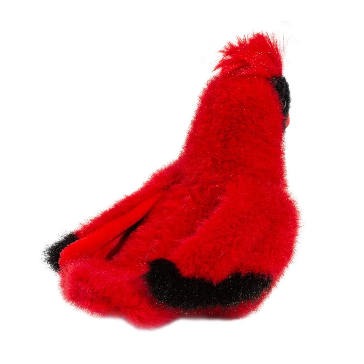 Soft and vibrant Cardinal Carmine plush bird with red and black markings, tufted crest, perfect for display or play.