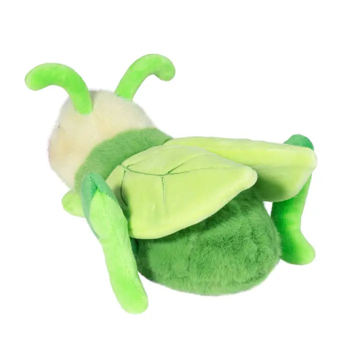 Grasshopper Kady plush toy with soft green microfiber wings, legs, and antennae, perfect for cuddling and play.