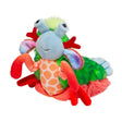 Mantis Shrimp Punchie plush with bright colors, club-like claws raised, soft body, and a friendly smile.