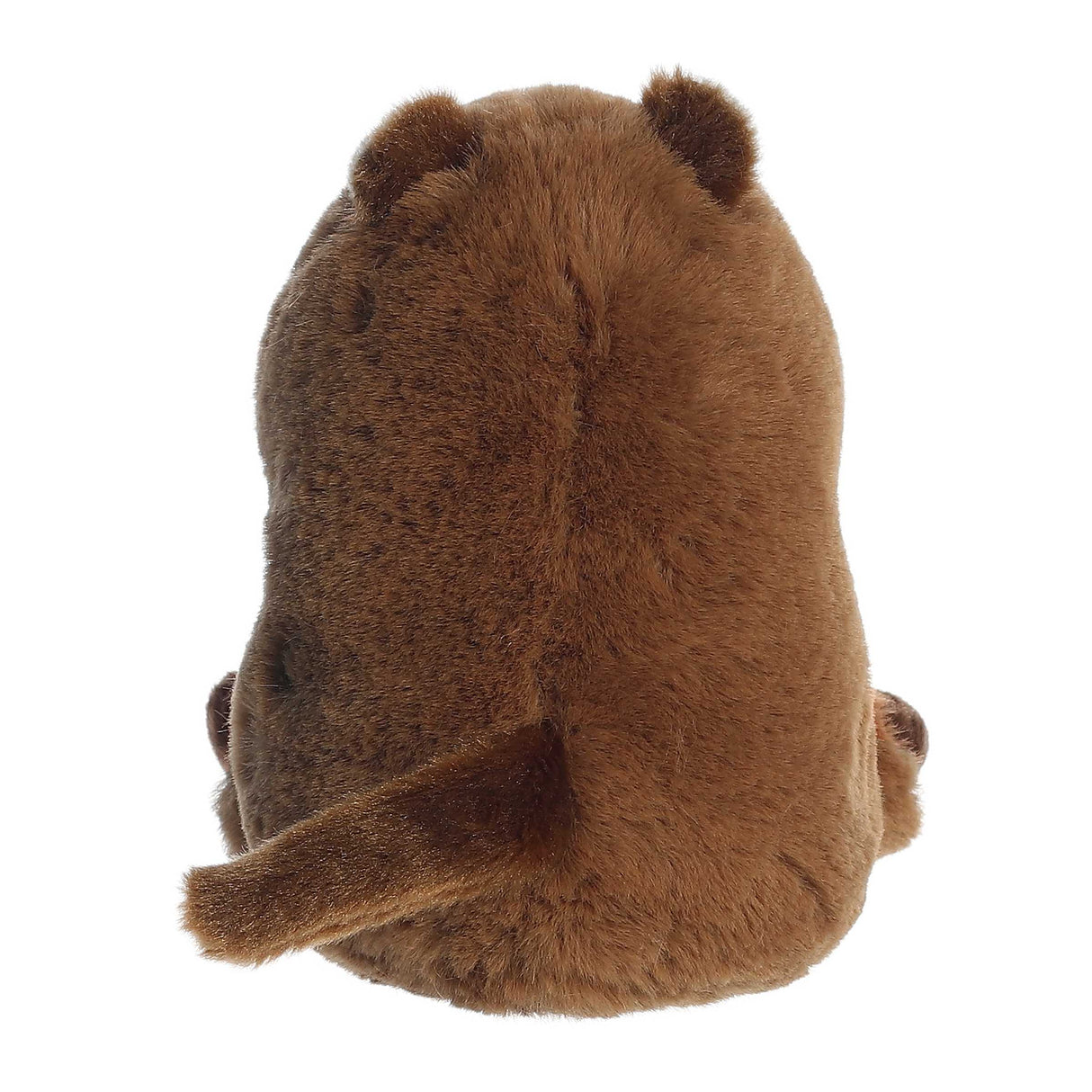 Rolly Pet Quokka Quinn plush shown from the back with soft brown fur and small tail visible.