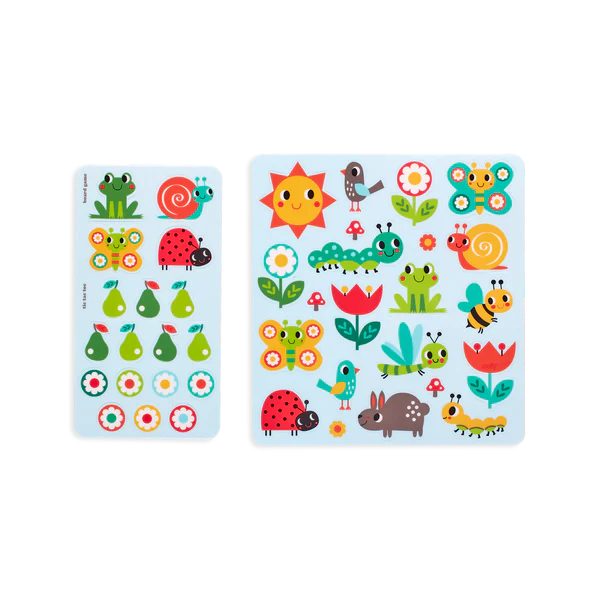 Play Again! Sunshine Garden reusable sticker and activity book with colorful garden-themed stickers for kids ages 3 and up.