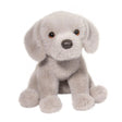 Silver Lab Argento stuffed animal with soft plush fur, floppy pose, and sweet puppy face perfect for cuddling.
