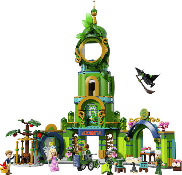 Wicked Welcome to Emerald City LEGO set with detailed tower, mini-dolls, and magical Wicked movie scenes.