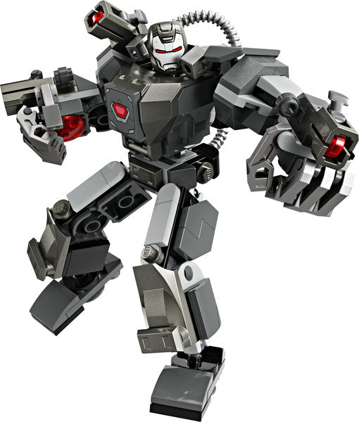 Super Heroes Marvel War Machine Mech Armor with poseable limbs and mounted shooters for dynamic battle play.