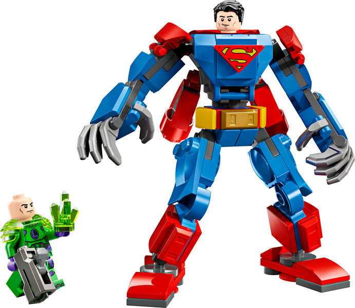 Super Heroes DC Superman Mech vs Lex Luthor with buildable mech, movable parts, and two minifigures including Superman and Lex Luthor.