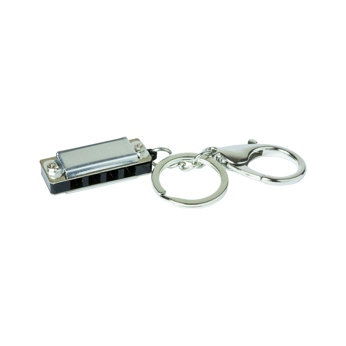 Silver harmonica on a key-ring. For ages 3 and up.