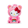 Hello Kitty X Care Bears Mashup plush in Cheer Bear costume with red bow and rainbow belly, soft and 9 inches tall.