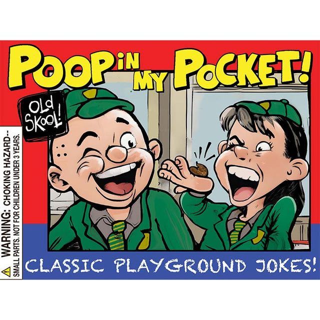Poop in my Pocket retro packaging, for ages 3 and up.