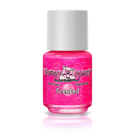 Nail Polish Scented Bubble Gum Bash in bright pink with fruity bubble gum scent, non-toxic and kid-friendly.