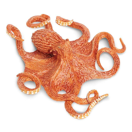 Giant Pacific Octopus model in reddish-orange with detailed arms and suction cups, measuring 2 inches tall by 8 inches wide.