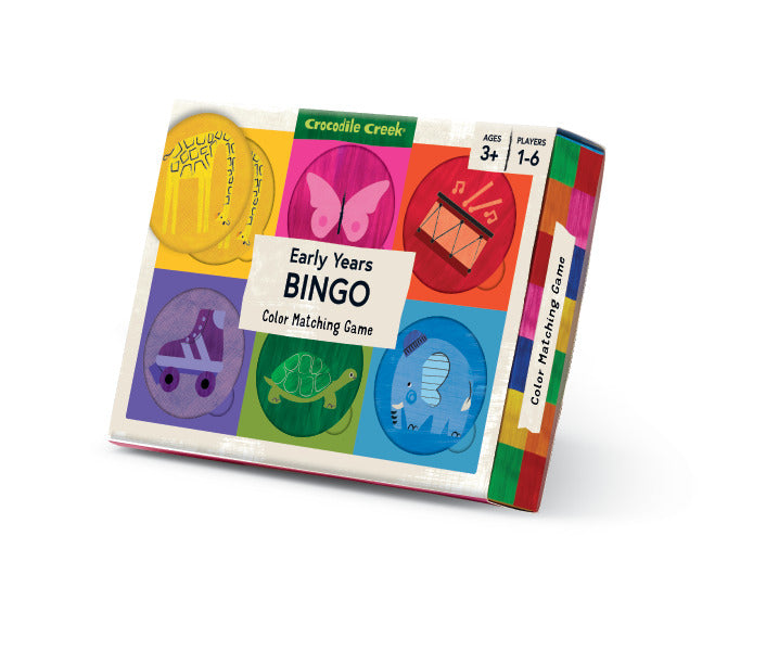 Early Years Bingo color matching game box with colorful animal illustrations for kids ages 3 and up.