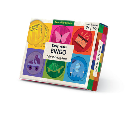 Early Years Bingo color matching game box with colorful animal illustrations for kids ages 3 and up.