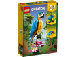LEGO Creator 3-in-1 Exotic Parrot building set for kids featuring a colorful parrot, fish, and frog models.