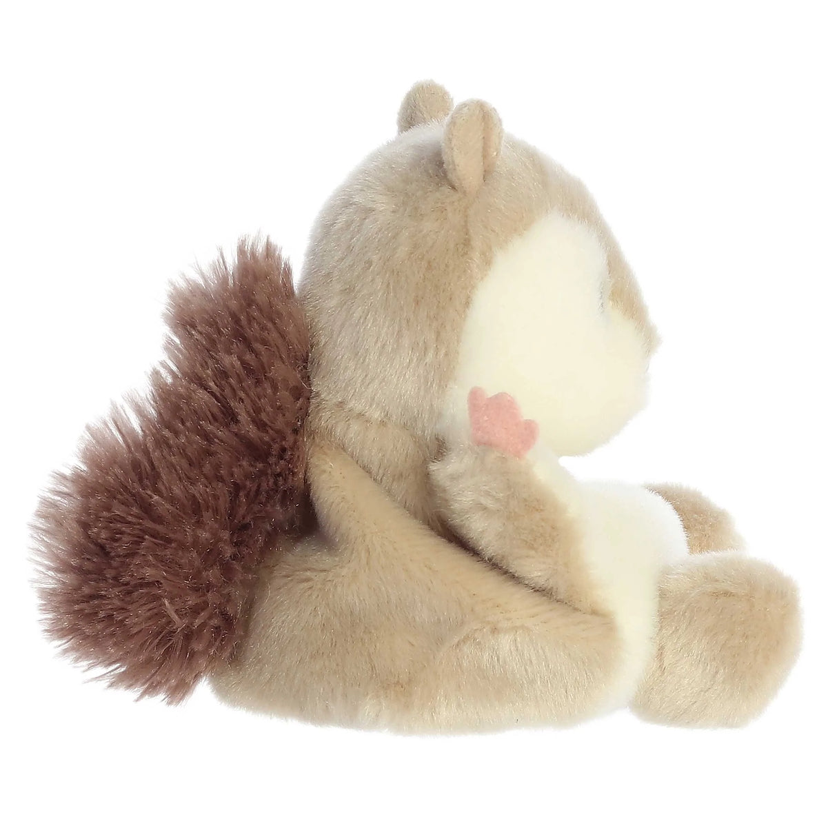 Soft and fluffy Palm Pals Flying Squirrel Flaps plush sitting with arms held high, ready for a hug or high five.