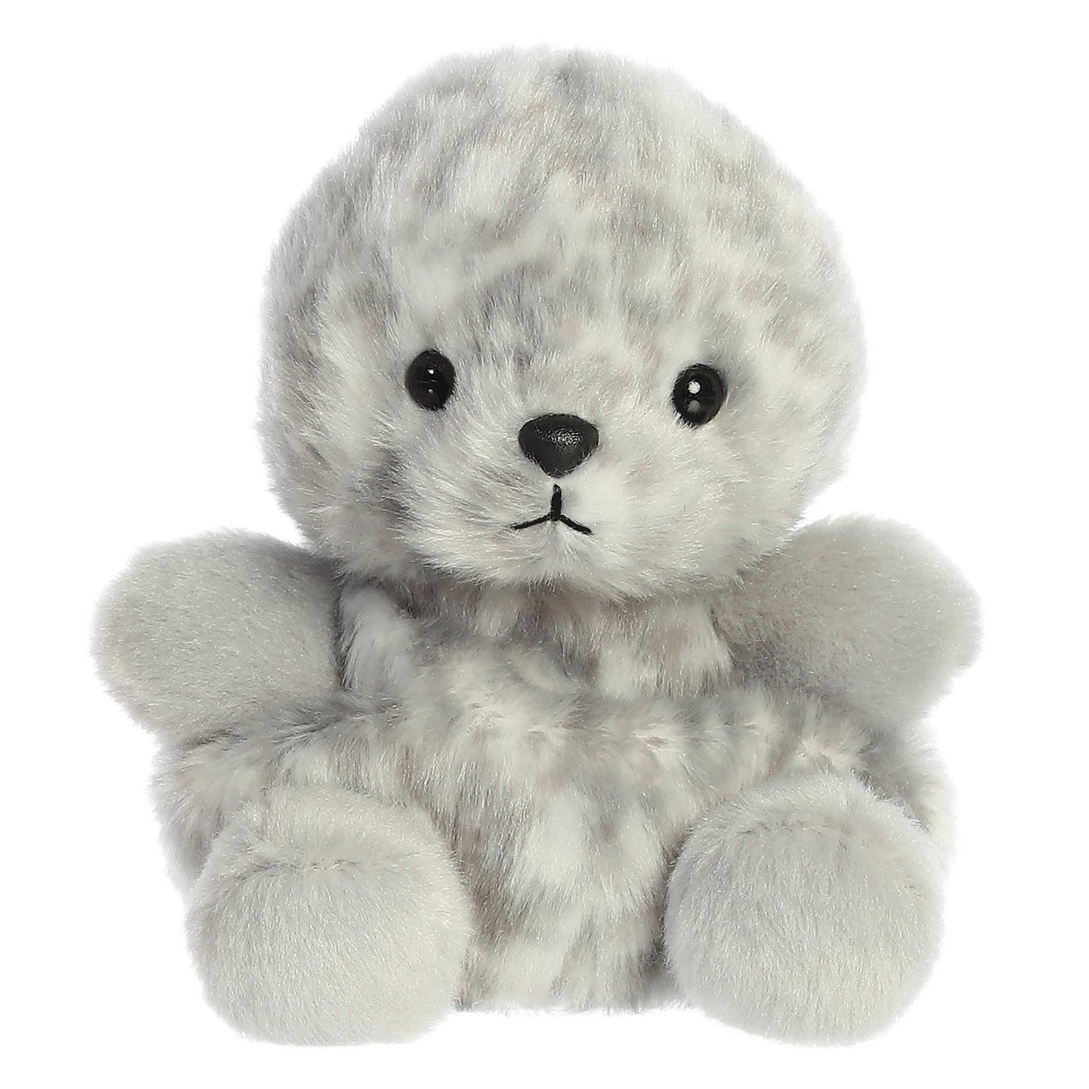 Palm Pals Harbor Seal Marina plush toy with soft grey fur and black eyes, perfect for your palm-sized collection.