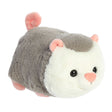 Spudster Opossum Odin plush with gray and white fur, pink ears, nose, and tail, soft and cuddly 10-inch stuffed animal.