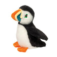 Puffin Pascal plush stuffed animal with black and white plumage and colorful beak, sitting upright and soft textured.