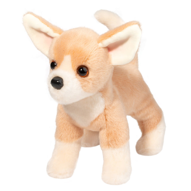 Chihuahua Chichi plush toy with tan coat, oversized ears, and dark eyes, perfect for cuddling and playtime.