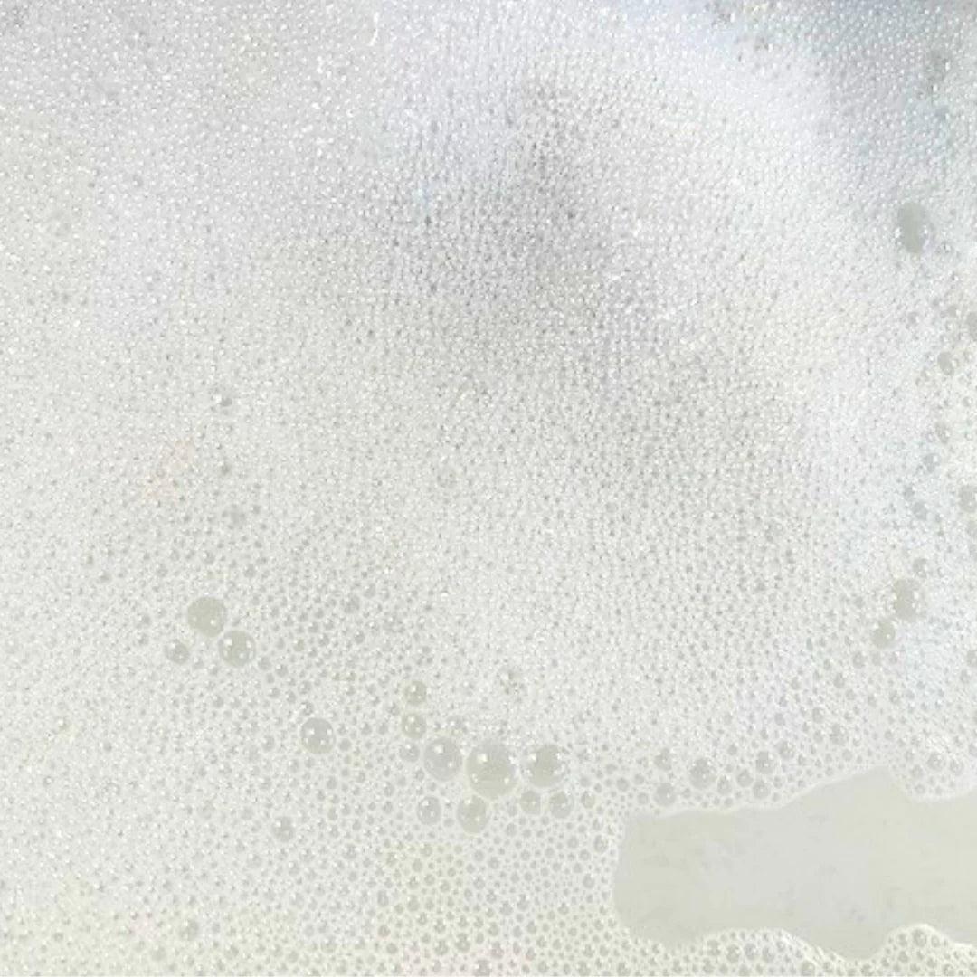 Little Whale Bath Co Bubble Bath creating rich, moisturizing, plant-based foaming bubbles natural and skin-friendly.