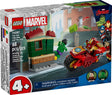 LEGO Super Heroes Marvel Iron Man with Bike and The Hulk playset with buildable house and minifigures.