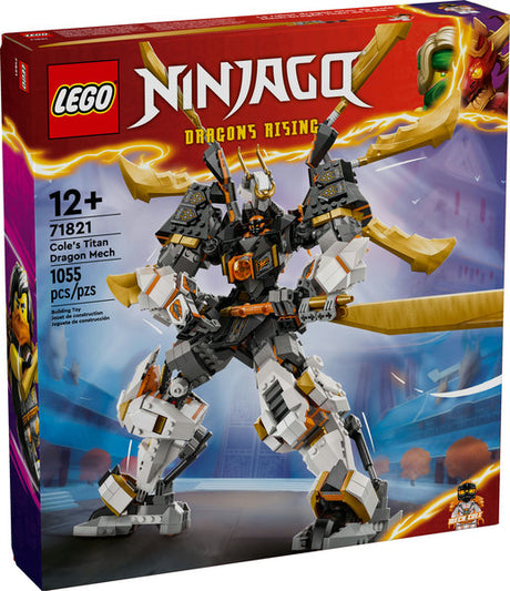 LEGO Ninjago Cole's Titan Dragon Mech with posable wings, limbs, and cockpit for Mech Cole minifigure aged 12+