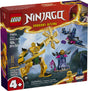 LEGO Ninjago Arin's Battle Mech with posable limbs, rotating blade, sword, flyer, and minifigure for kids 4+ to recreate battles.
