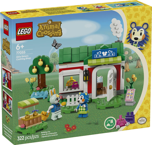 LEGO Animal Crossing Able Sisters Clothing Shop playset with minifigures Mabel and Sasha and accessories for kids age 6+