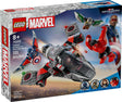 Super Heroes Marvel Captain America vs Red Hulk Battle LEGO set with fighter jet and minifigures in action scene.