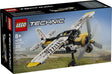 LEGO Technic Bush Plane with spinning propeller and zebra print design, model 42198 with 333 pieces for kids 8+.