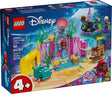LEGO Disney Princess Ariel's Crystal Cavern with spinning platform, slide, whale vehicle, shipwreck, and mini doll figures.