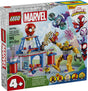 LEGO Marvel Spidey Team Spidey Web Spinner Headquarters set with Spidey, Iron Man, Miles Morales, Ghost-Spider, and Zola mech.